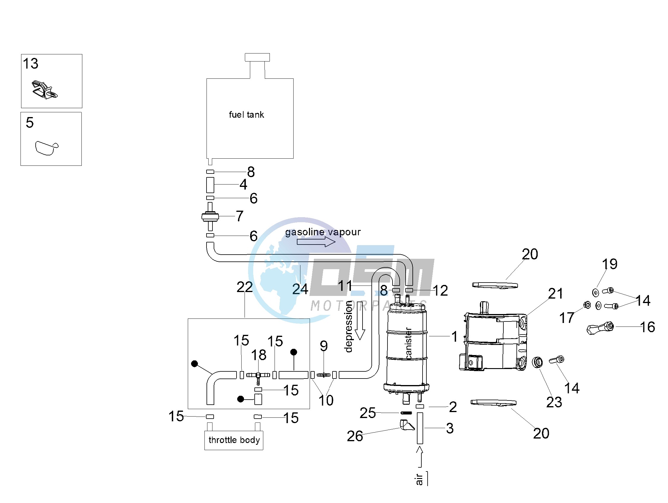 Fuel vapour recover system