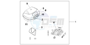 VFR8009 Ireland - (EK / MME TWO) drawing TOP BOX 45L PEARL SUNBEAM WHITE