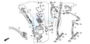 CB600F2 HORNET S drawing FR. BRAKE MASTER CYLINDER (CB600F3/4)