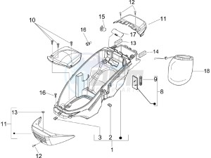 Beverly 125 drawing Helmet box - Undersaddle