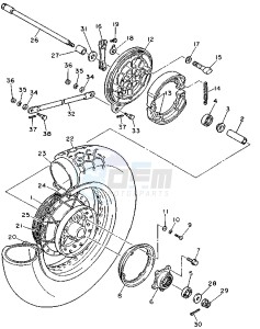 XV VIRAGO 535 drawing REAR WHEEL