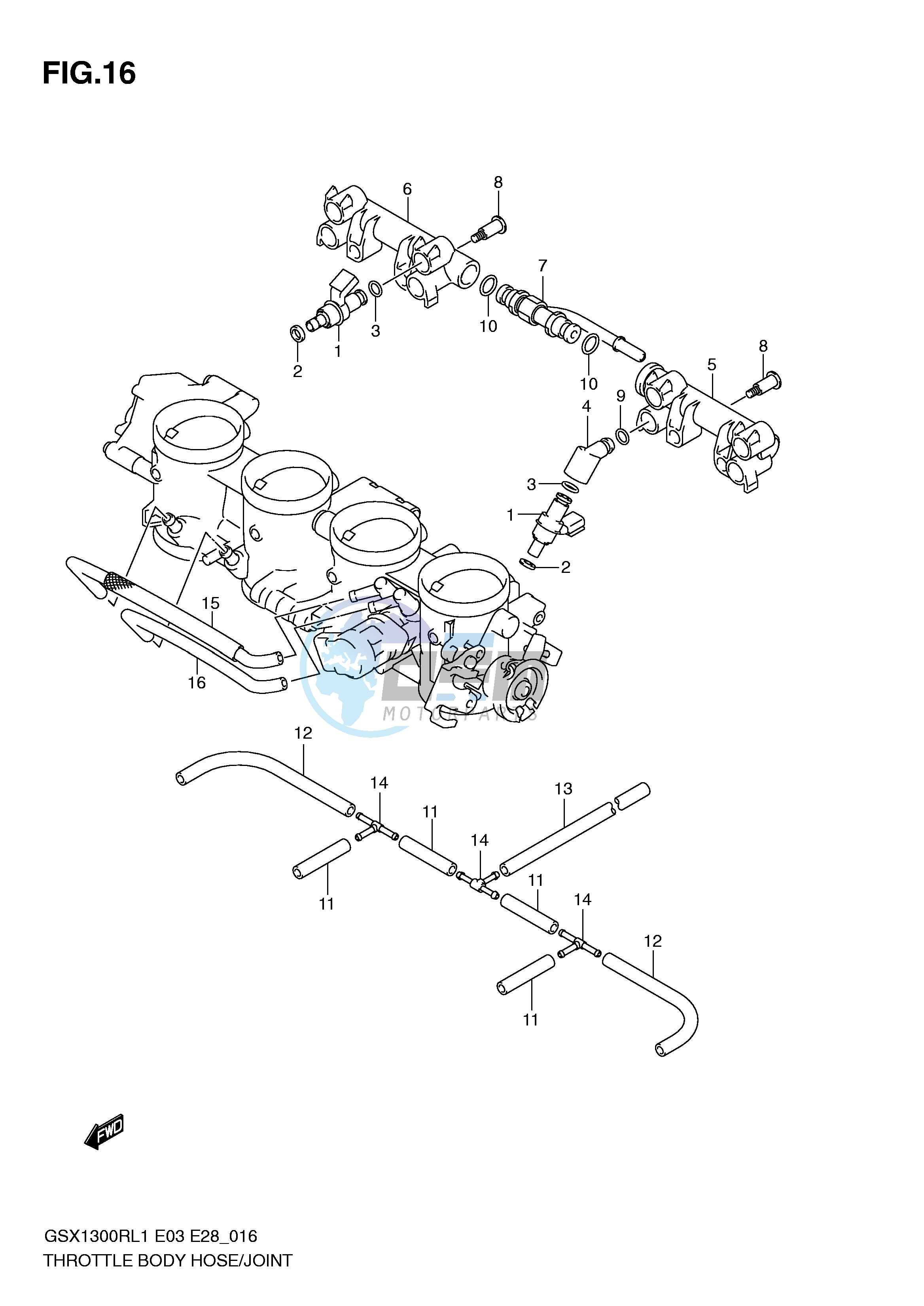 THROTTLE BODY HOSE JOINT (GSX1300RL1 E28)