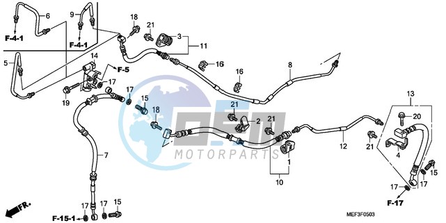 REAR BRAKE PIPE (FJS400D9 /FJS400A)