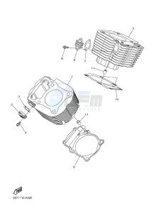 XVS950CU XVS950 XV950 R-SPEC (2DE3) drawing CYLINDER