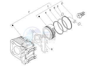 Liberty 125 4t Delivery e3 Single drawing Cylinder-piston-wrist pin unit