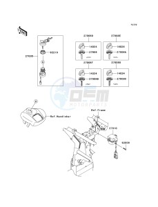 KSV 700 A [KFX700 AND V FORCE] (A1-A2) [KFX700 AND V FORCE] drawing IGNITION SWITCH