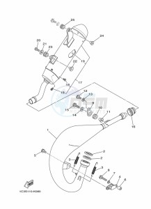 YZ125X (B1B5) drawing EXHAUST