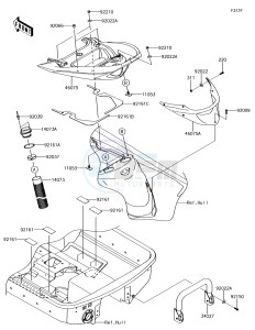 JET SKI ULTRA 310X JT1500LJF EU drawing Hull Rear Fittings