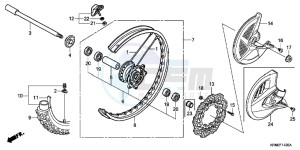 CRF250RD CRF250R Europe Direct - (ED) drawing FRONT WHEEL