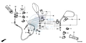 SH125SE SH125S UK - (E) drawing SWITCH/CABLE/MIRROR