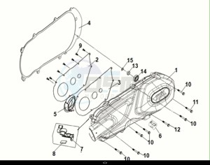 JET 14 125 LC ABS (XC12WX-EU) (E5) (M1) drawing L. CRANK CASE COVER