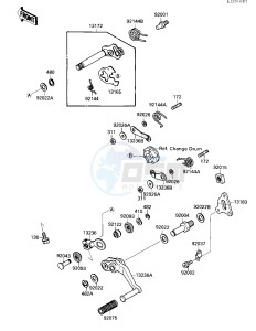 ZX 750 F [NINJA 750R] (F1-F3) [NINJA 750R] drawing GEAR CHANGE MECHANISM