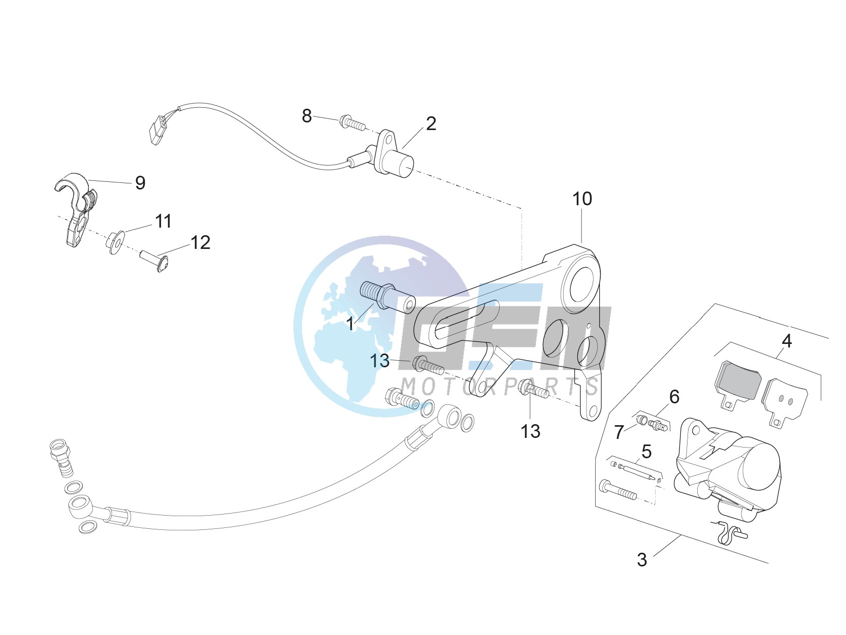 Rear brake caliper