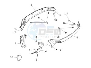 GTV 125 4T Navy (Euro 3) drawing Side cover - Spoiler