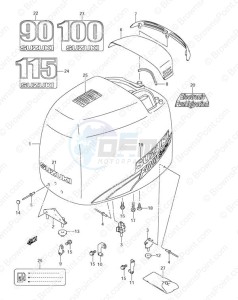 DF 100 drawing Engine Cover (2010 & Newer)