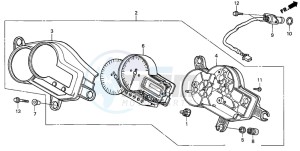 VTR1000F SUPER HAWK drawing METER (1/2/3)