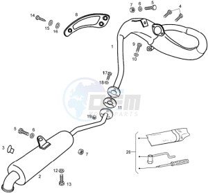 RCR 50 drawing Exhaust pipe and muffler