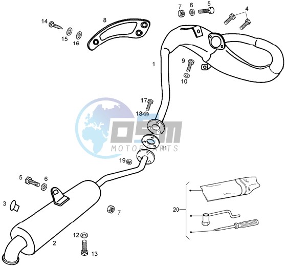 Exhaust pipe and muffler