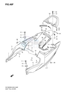 SV1000 (E2) drawing SEAT TAIL COVER(SV1000SZK5 S1ZK5 S2ZK5)