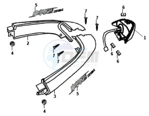 XS125-K drawing TAIL LIGHT - COWLING