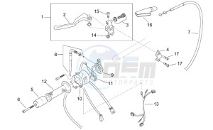 RS 125 Tuono drawing LH Controls