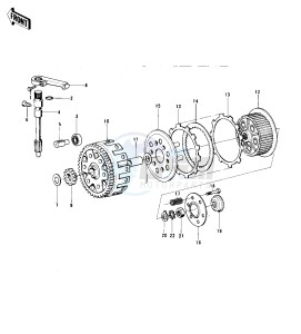 KX 450 drawing CLUTCH -- 74 KX 450- -