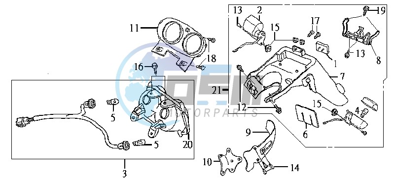 TAIL LIGHT - INDICATORS - REAR MUDGUARD