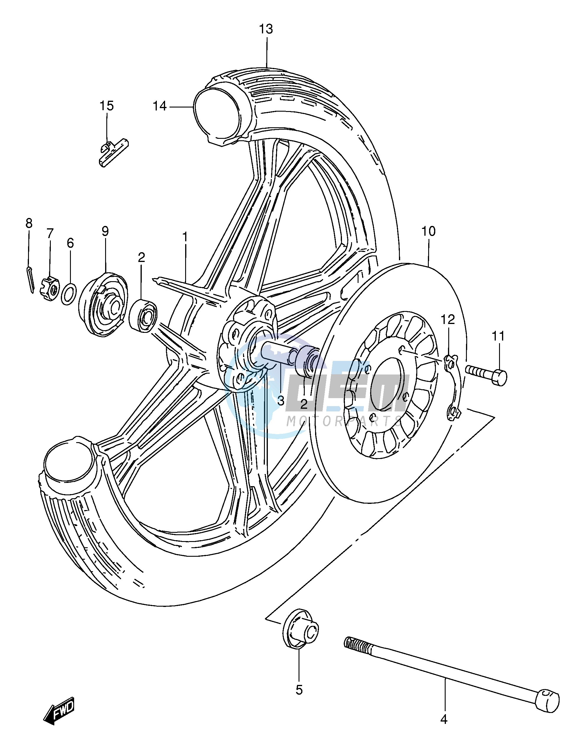 FRONT WHEEL (SEE NOTE)