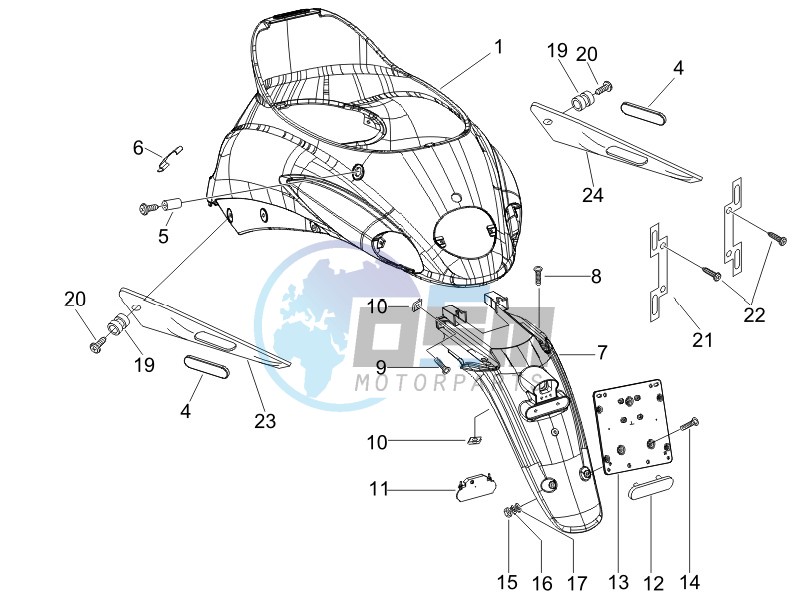 Rear cover - Splash guard