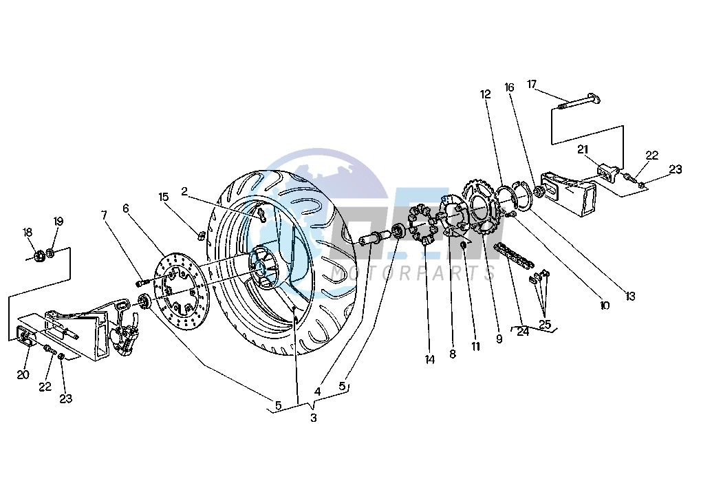 REAR WHEEL 3 SPOKES