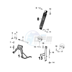 LUDIX 14 PRO drawing REAR SHOCK AND STAND