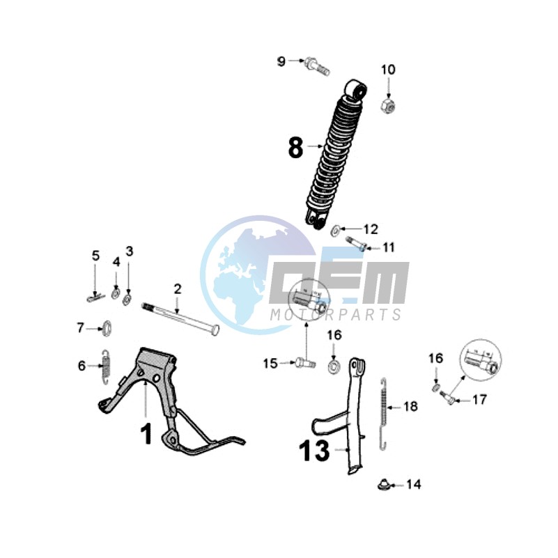 REAR SHOCK AND STAND