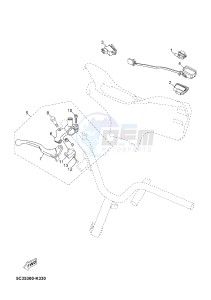 YN50 YN50FU OVETTO 4T (2ACP 2ACP) drawing HANDLE SWITCH & LEVER