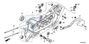 WW125D PCX125 - WW125 UK - (E) drawing LEFT CRANKCASE (WW125EX2C/ EX2D/ EX2E/ D)