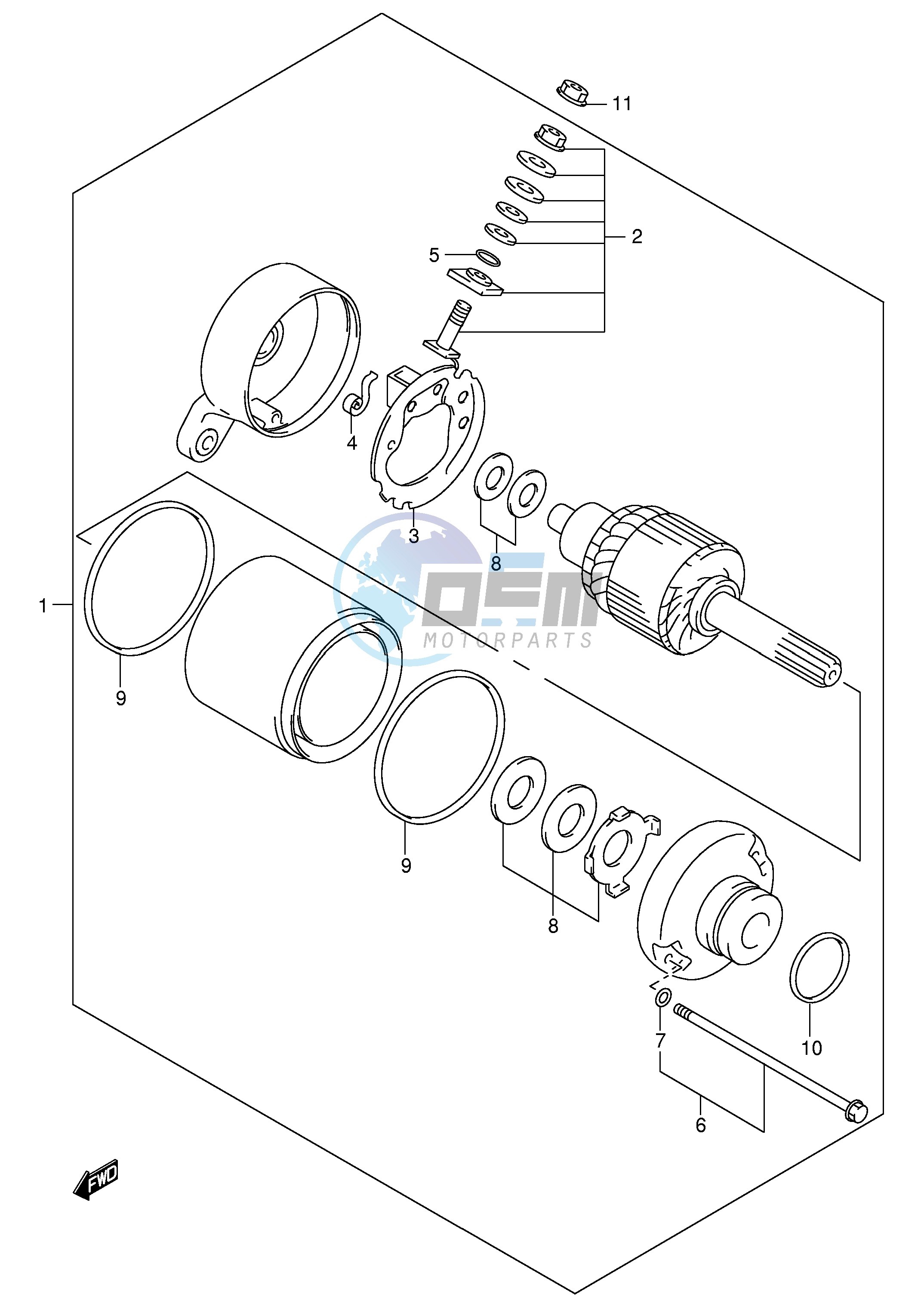 STARTING MOTOR (MODEL Y K1 K2)