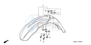 CRF250R9 Australia - (U / BLA) drawing FRONT FENDER