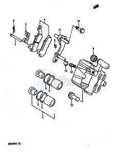 DR600R (E2) drawing REAR CALIPER (MODEL K)