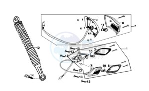 FIDDLE II 50 25KMH NEW ENGINE drawing TAIL LIGHT - REAR SUSPENSION