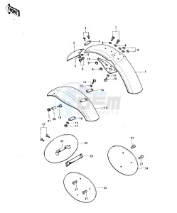 KX 450 drawing FENDERS_NUMBER PLATES -- 74 KX 450- -