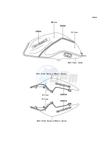 Z1000 ZR1000B9F FR GB XX (EU ME A(FRICA) drawing Decals(White/Silver)