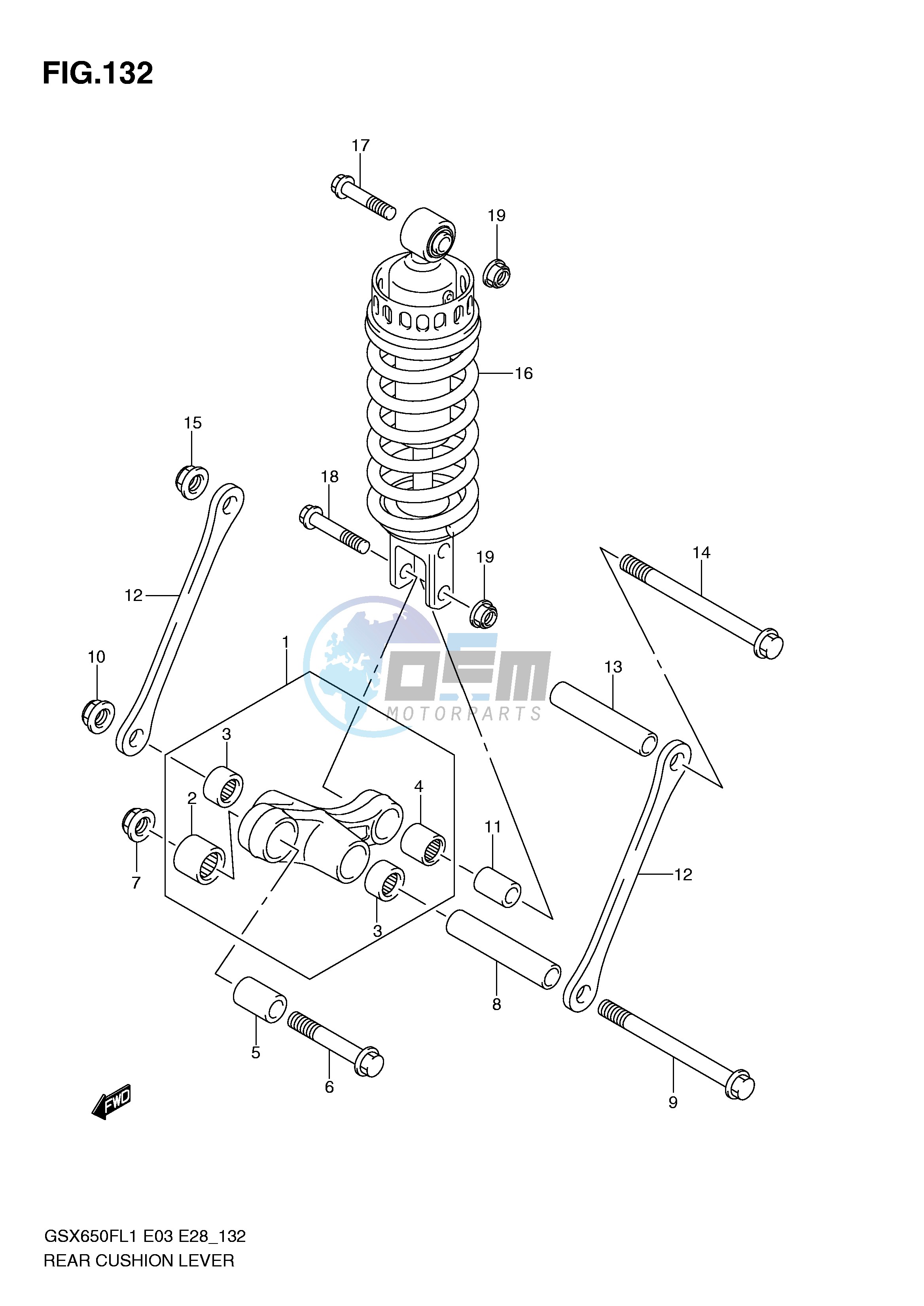 REAR CUSHION LEVER (GSX650FL1 E33)