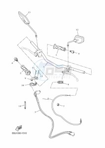 MT125 MTN125-A (BSU1) drawing STEERING HANDLE & CABLE