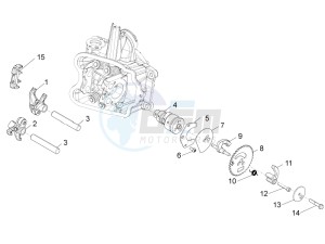 X10 350 4t 4v ie e3 drawing Camshaft - Rocking levers support unit