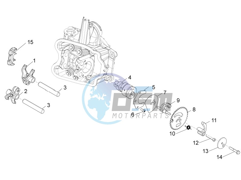 Camshaft - Rocking levers support unit