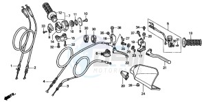 XR400R drawing HANDLE LEVER/SWITCH/CABLE (CM)