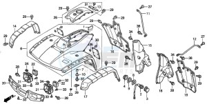 TRX350TE FOURTRAX 350 ES drawing FRONT FENDER