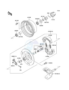 KLF250 KLF250A6F EU GB drawing Front Hub