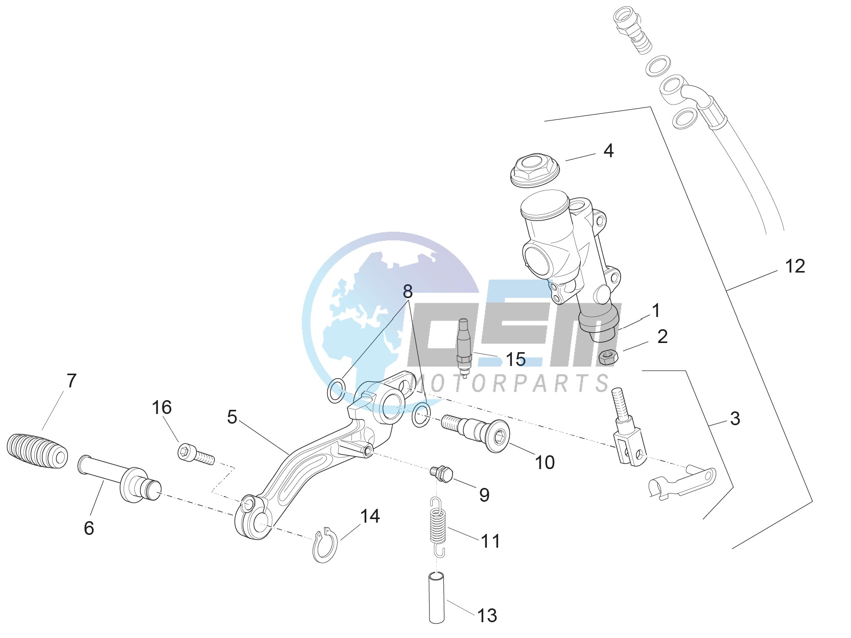 Rear master cylinder