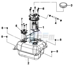 SYMPHONY SR 125 L7 drawing GAS TANK -  PETROL VALVE