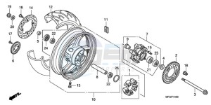 CB600FA Australia - (U) drawing REAR WHEEL